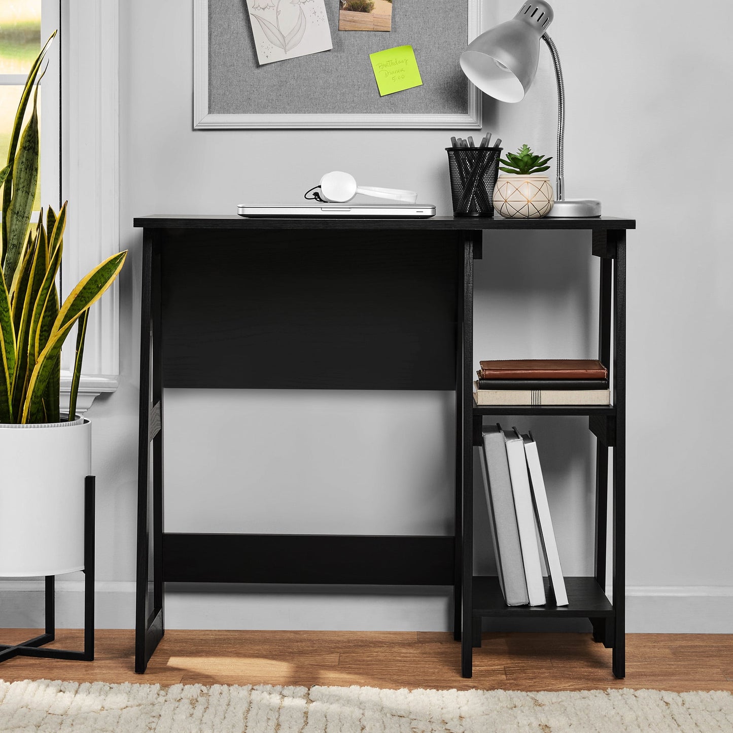 Mainstays Quick Assembly Desk, Black Finish