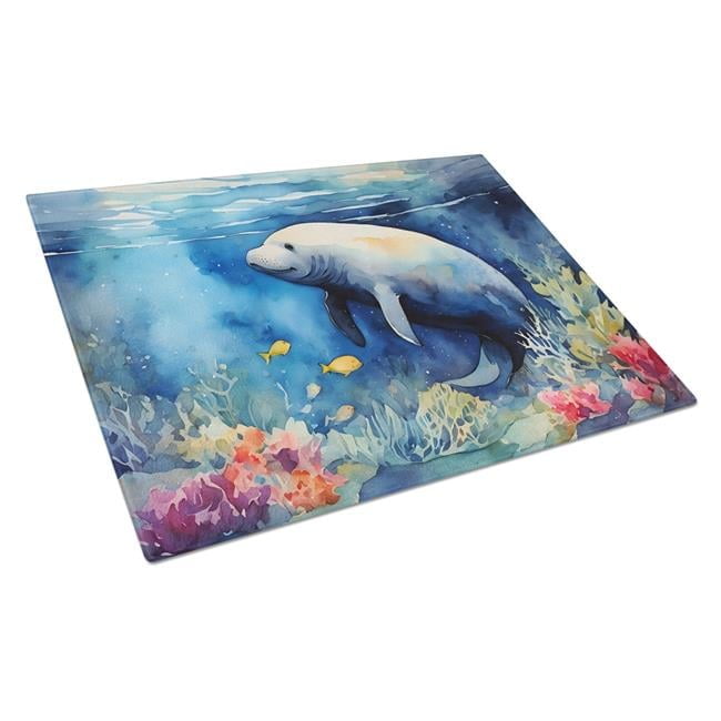 Manatee Glass Cutting Board Large 12 in x 15 in