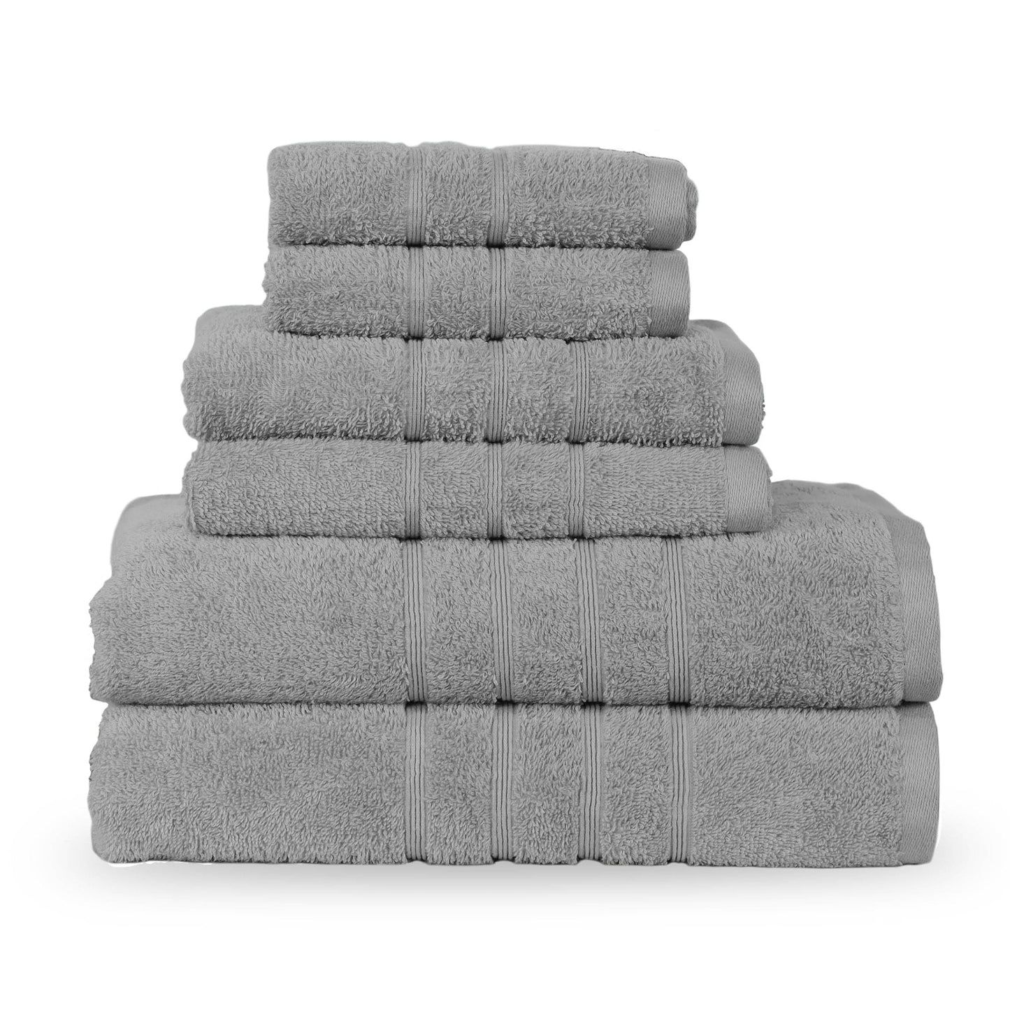 Martex 6-Piece Towel Set | 100% Cotton Soft & Absorbent Bath Towels | Monument Gray