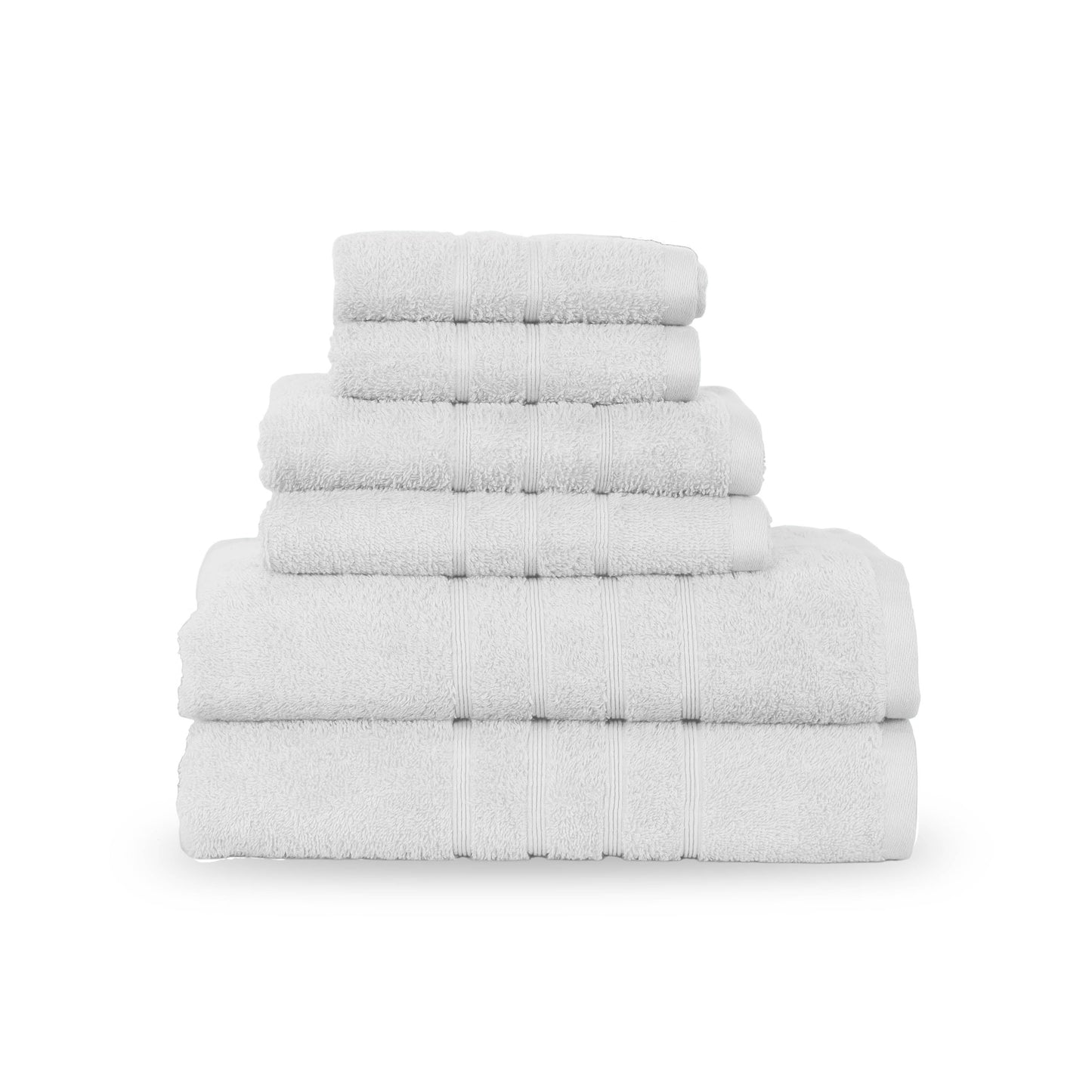Martex 6-Piece Towel Set | 100% Cotton Soft & Absorbent Bath Towels | Optical White
