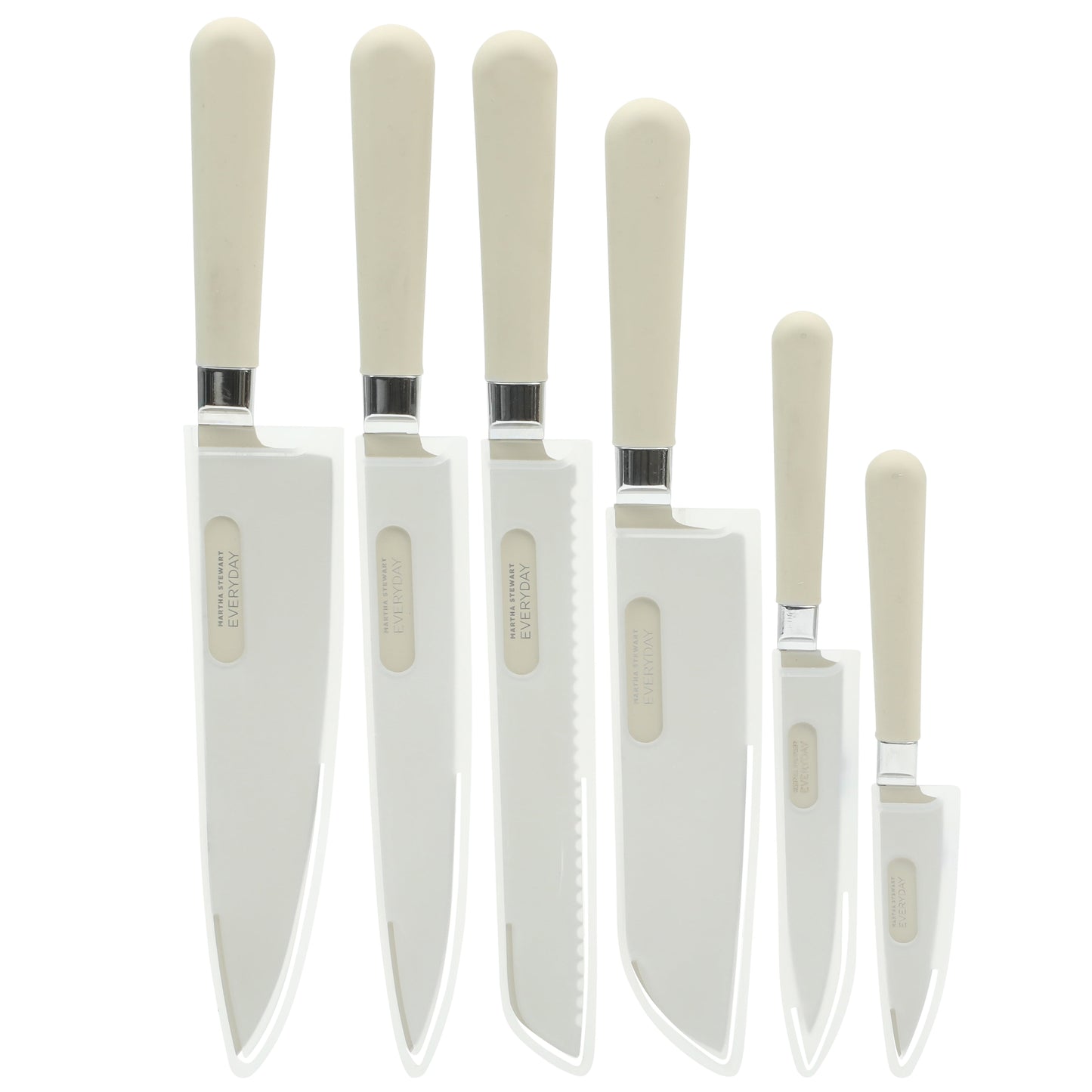 Martha Stewart Everyday Keston 6-Piece Stainless Steel Knife Set with Ergonomic Handles, Grey