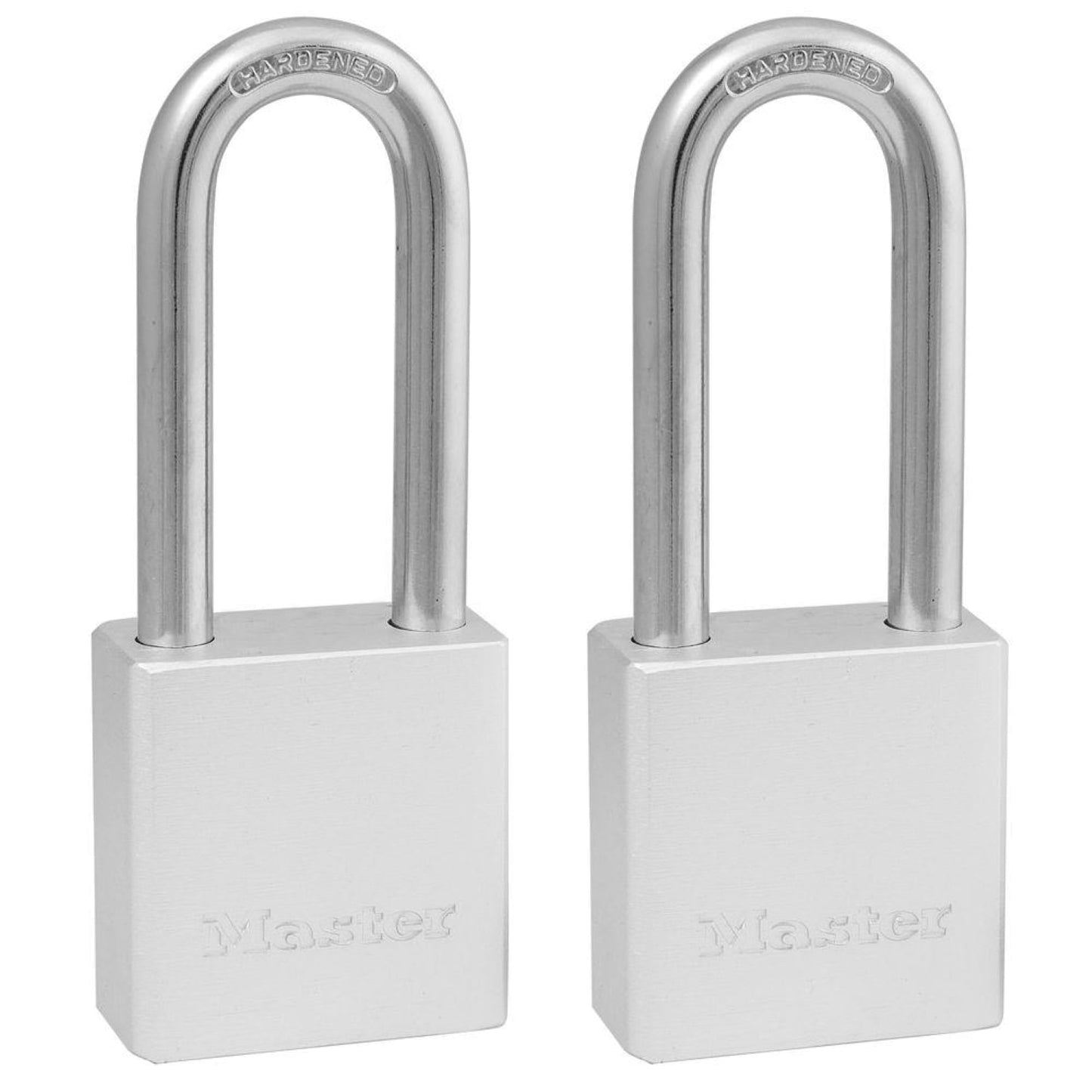 Master Lock 1-1/2" Solid Steel Long Shackle Padlock; 2-Pack