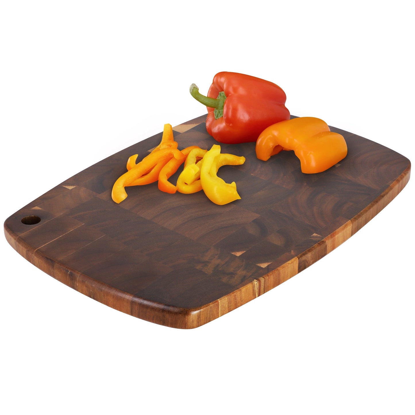 MegaChef 15.5 x 10.5 Inch Acacia Wood Rectangular Cutting Board with Rounded Edge