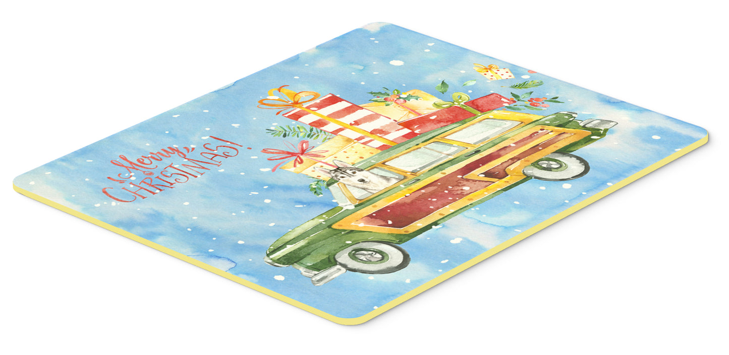 Merry Christmas Siberian Husky Kitchen or Bath Mat 24x36