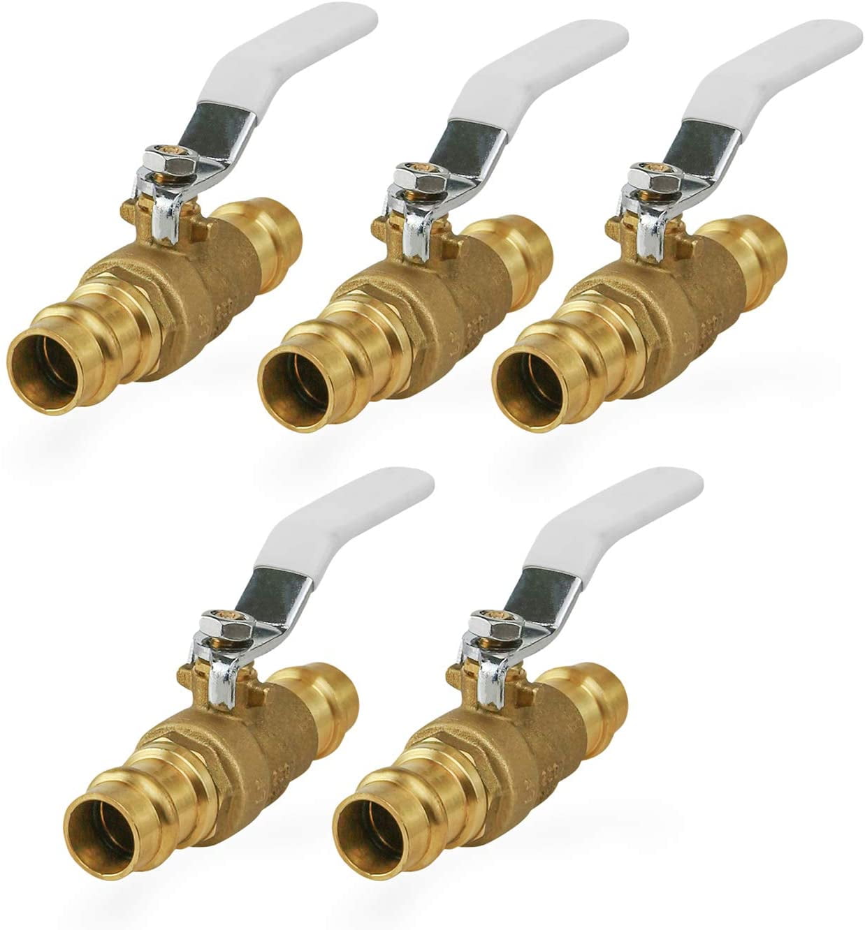Midline Valve 932012VLV-5 Premium Press Ball Valve, with 1/2 in. Press Connections, Brass (Pack of 5)