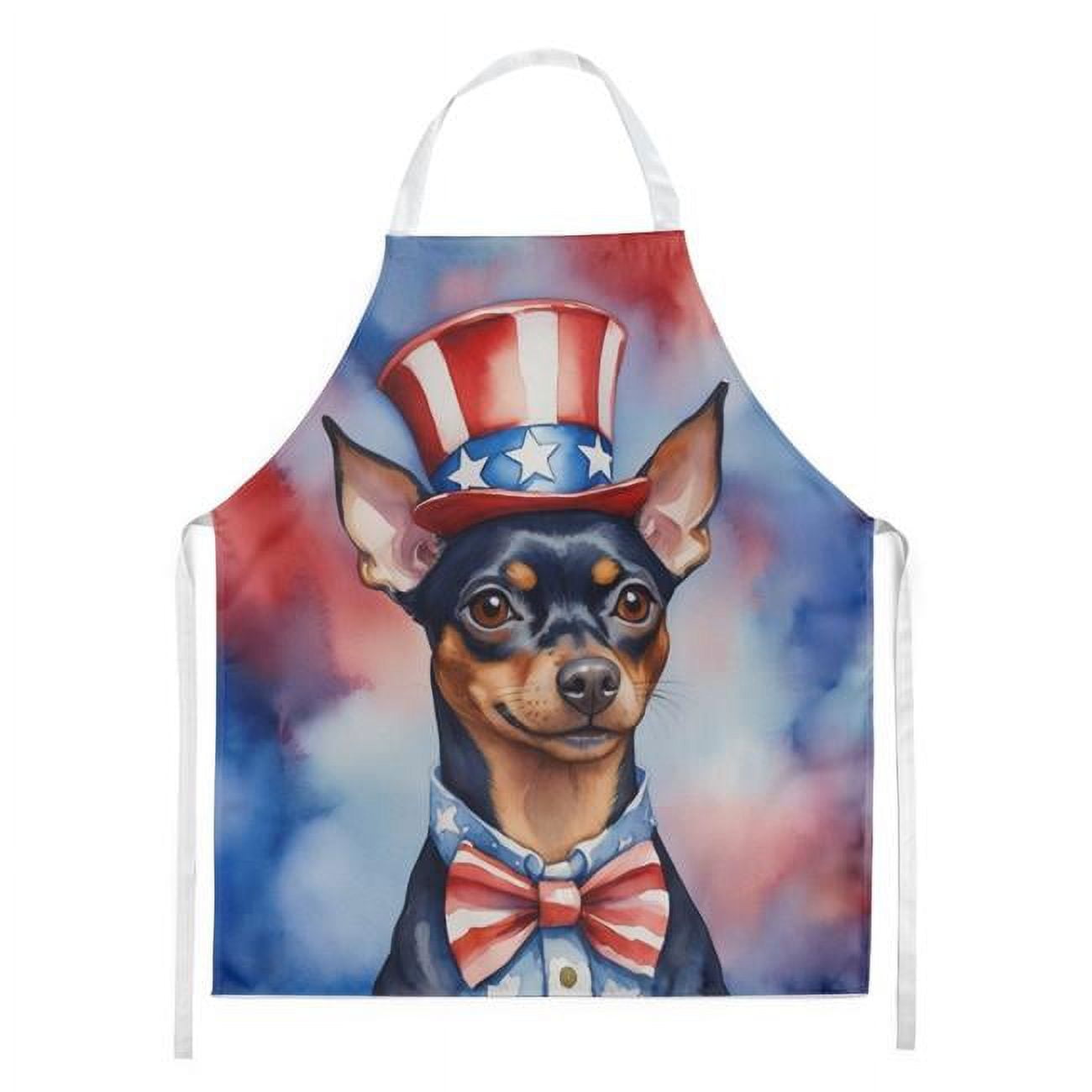 Miniature Pinscher Patriotic American Apron 27 in x 30 in