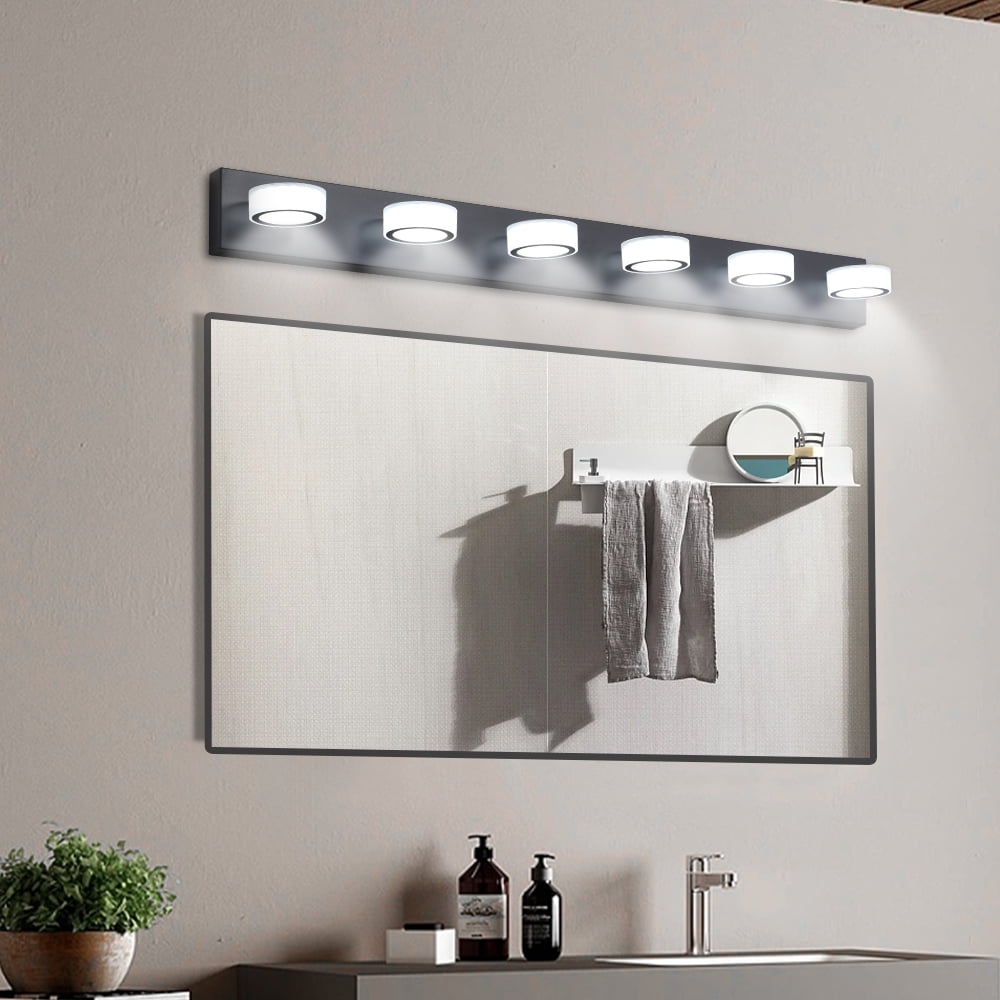Miniyam Tocador con Cable, Lámpara de Pared AcrÃlica Moderna de 6 Luces para Iluminación de Espejo de Baño