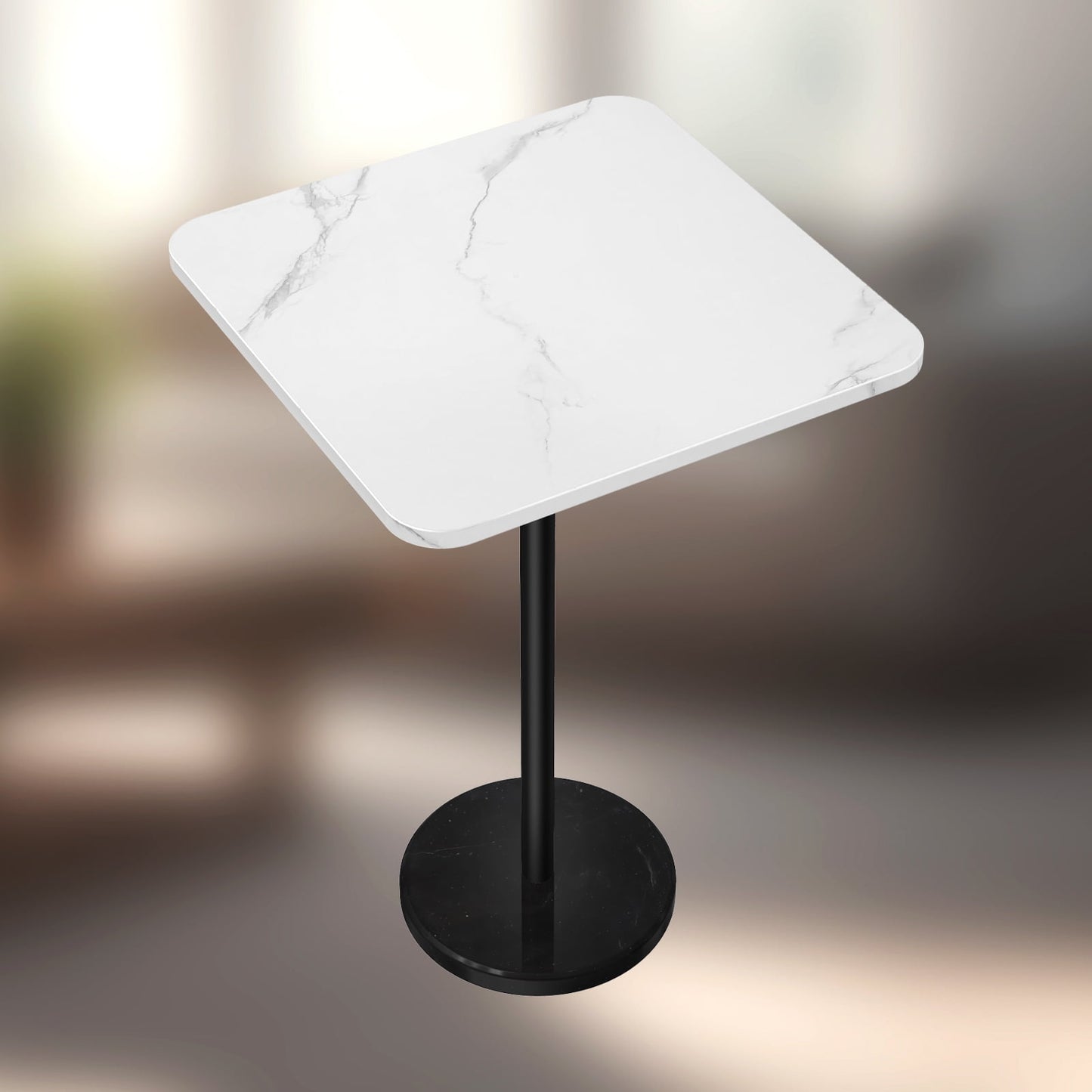 Modern Minimalist Dining Table with Artificial Marble Top Side Table Coffee Table White Surface