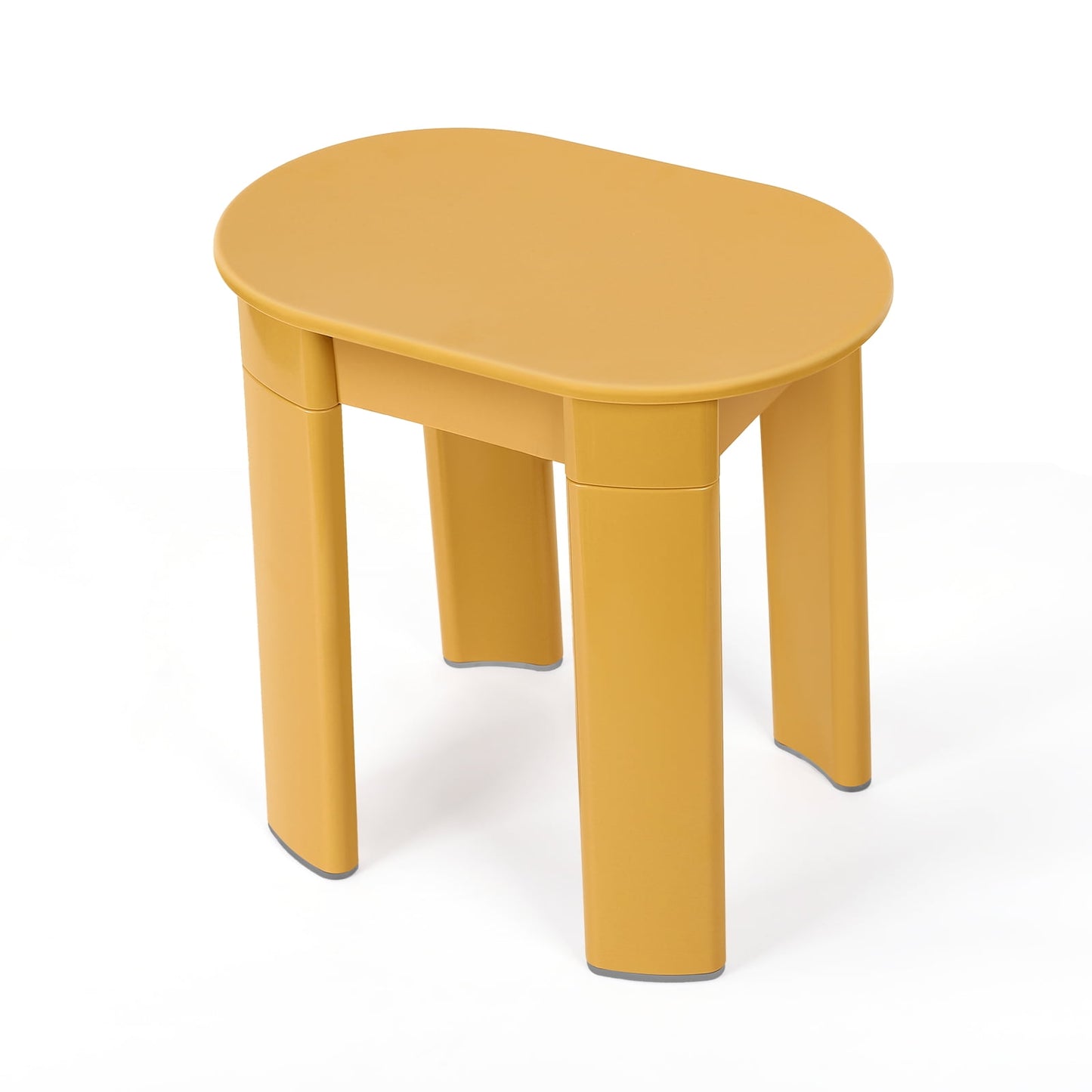 Modern Minimalist Low Small Plastic Round Stool, Orange