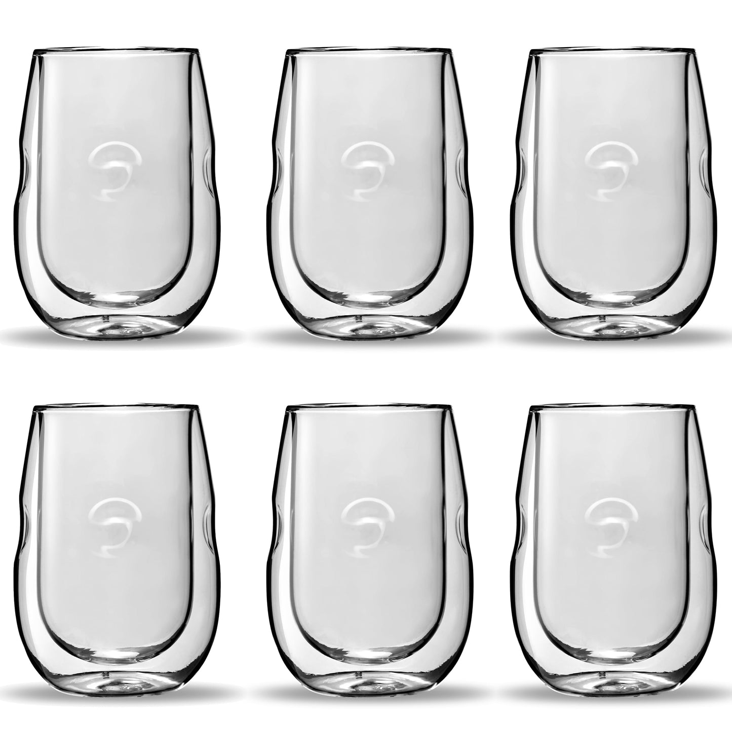 Moderna Artisan Series Double Wall Insulated 10 oz Wine Glasses, Set of 6 