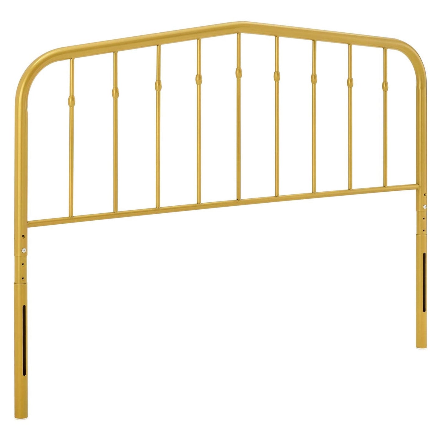 Modway Lennon Contemporary Modern Queen Metal Spindle Headboard in Gold