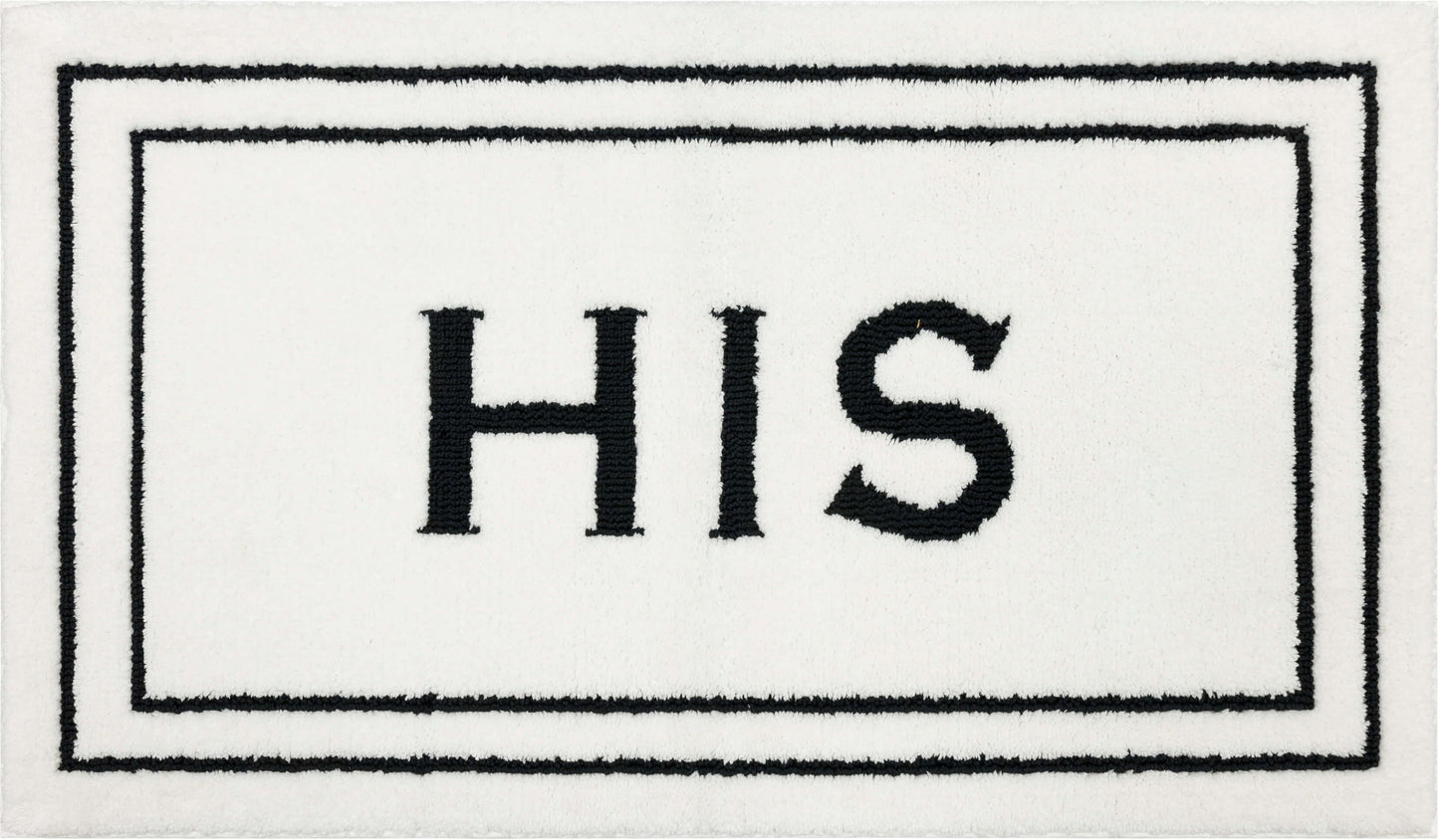 Mohawk Home His Knitted Plush Pile Washable Polyester Non-Slip Bath Mat, White and Black, 1'5" x 2'