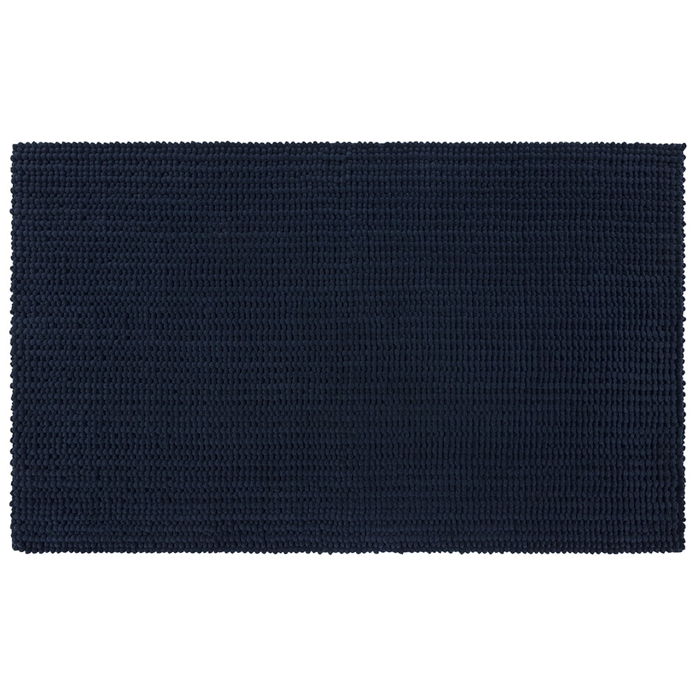 Mohawk Home Homespun Plush Fade/Stain Resistant Non-Slip Machine Washable Bath Rug, Indigo, 1' 5" x 2'