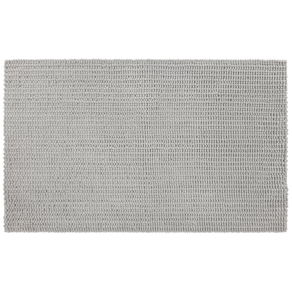 Mohawk Home Homespun Plush Fade/Stain Resistant Non-Slip Machine Washable Bath Rug, Silver, 2' 3" x 3' 9"