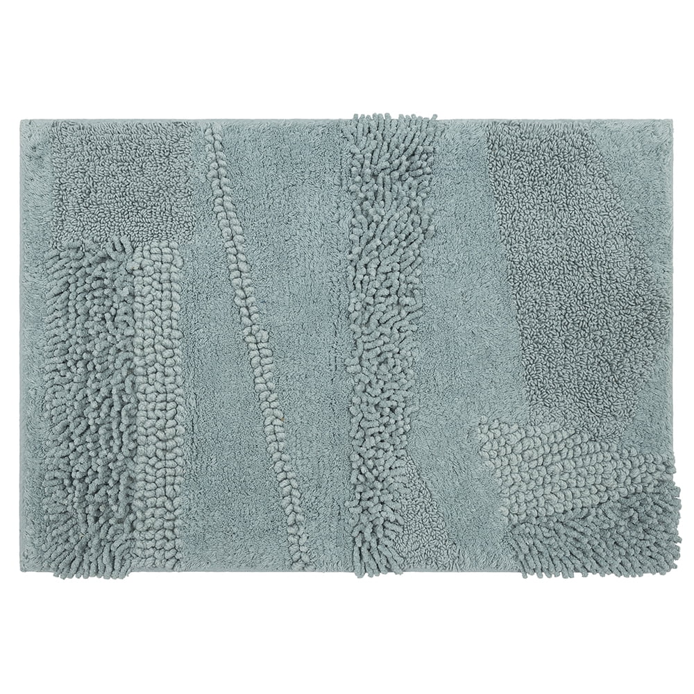 Mohawk Home Plush Cotton Fade/Stain Resistant Non-slip Machine Washable Bath Mat, Glacier, 2' 3" x 3' 9"