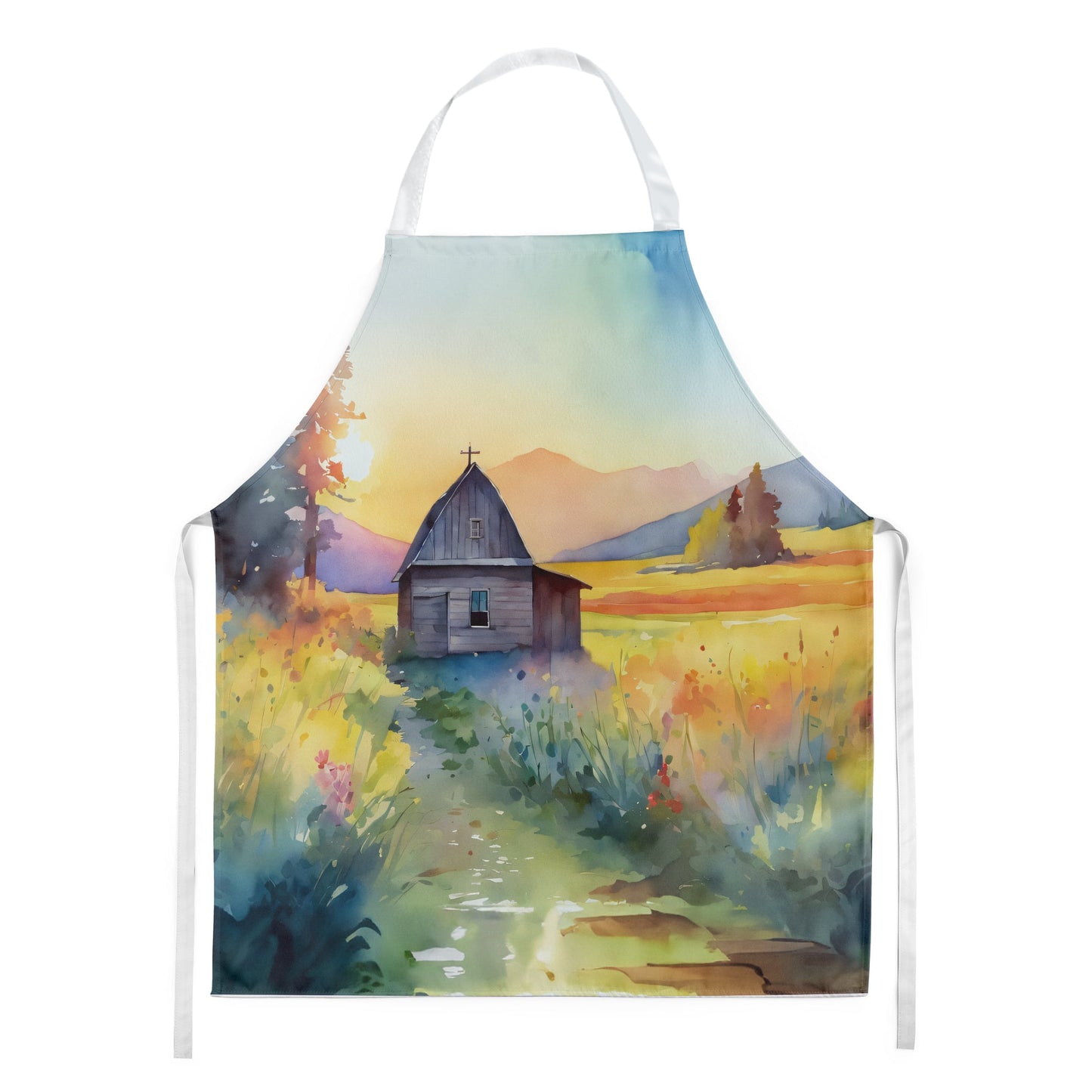 Montana Bitterroot in Watercolor Apron 27 in x 30 in