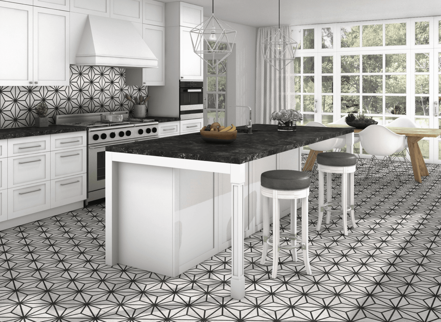 Mulia Inc - Provenzal 9" x 10" Hexagon Porcelain Field Tile in Tribeca Grey (25 Pcs/11.19 sqft)