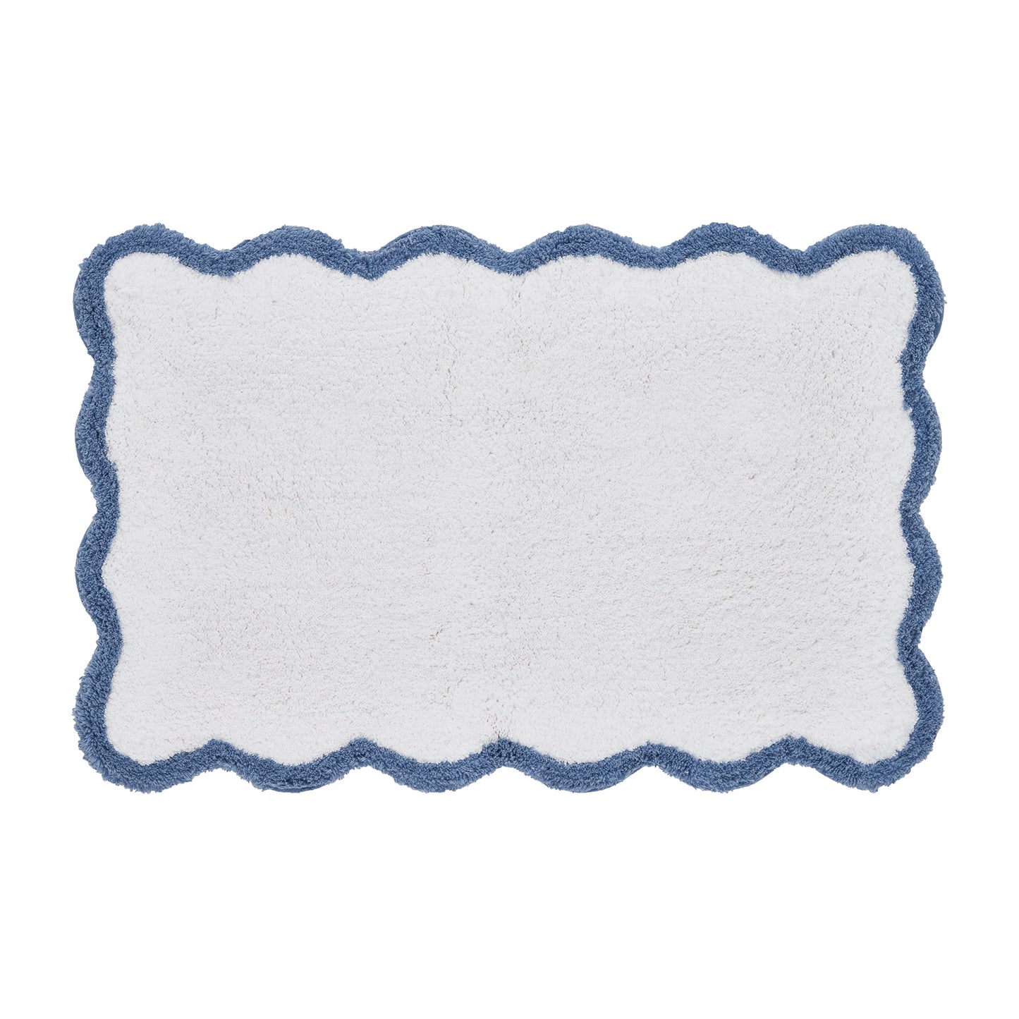 My Texas House Whitney Ivory Scallop Cotton Bath Rug, 20" x 32"
