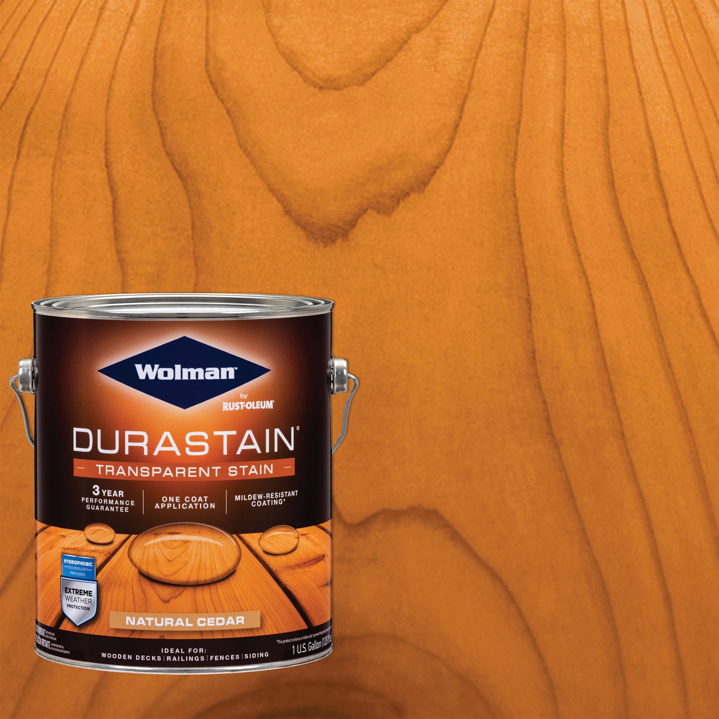 Natural Cedar, Wolman Satin Durastain Transparent Stain- Gallon, 1 Pack