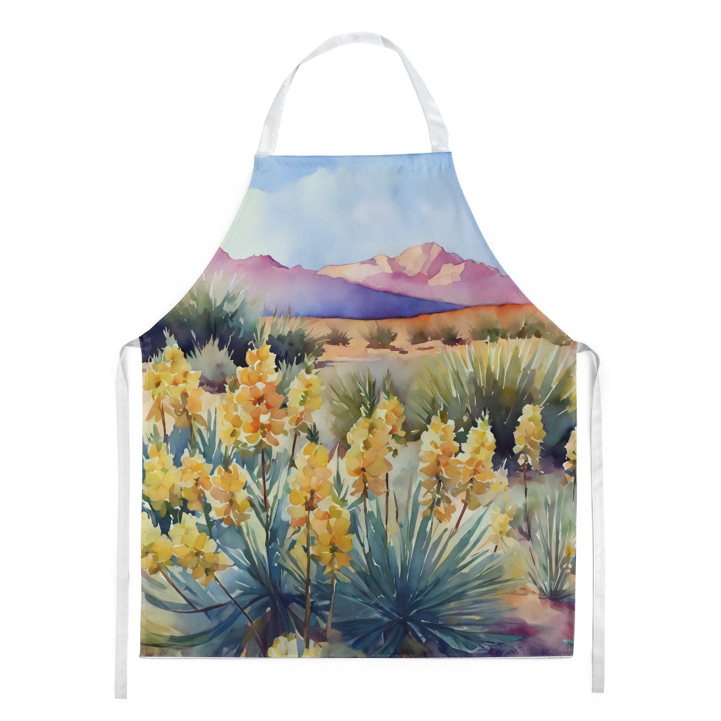 New Mexico Yucca Flower in Watercolor Apron 27 in x 30 in