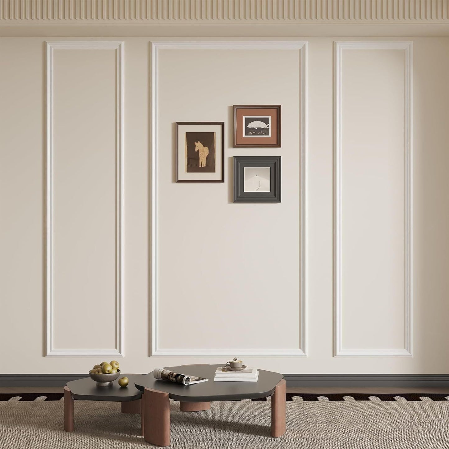 NimbleRest Pre-Cut Wall Molding Kit 3-Set Ready to Assemble Interior Wainscoting Panels Wall Decor