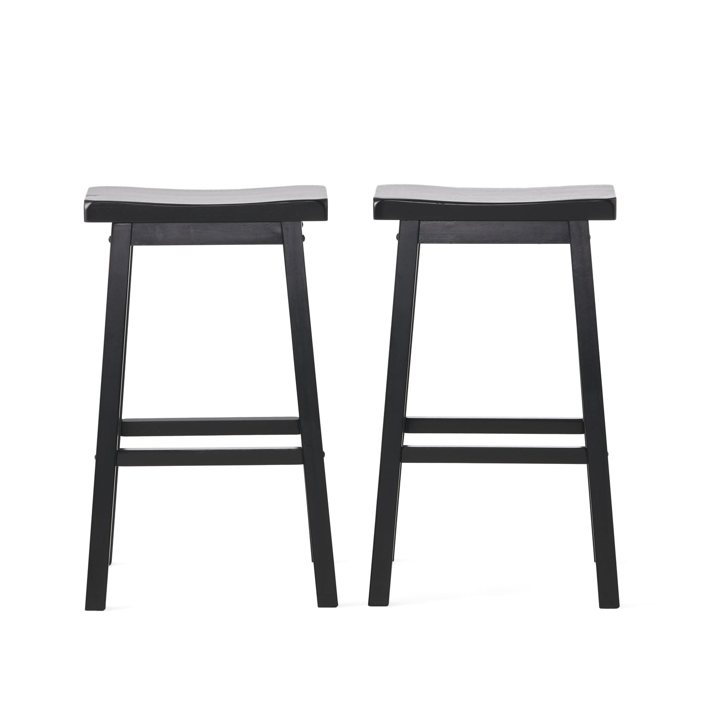 Noble House Dickson 29 in. Black Saddle Stools (Set of 2)