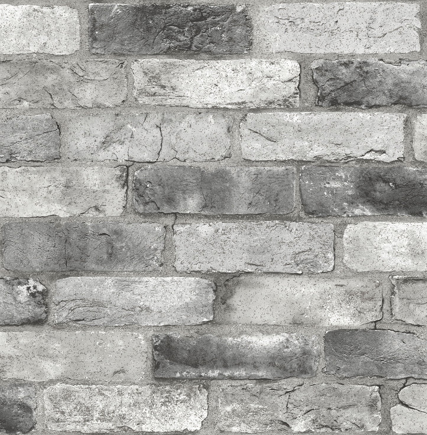 NuWallpaper Grey London Brick Vinyl Peel And Stick Wallpaper, 216-in by 20.5-in, 30.75 sq. ft.