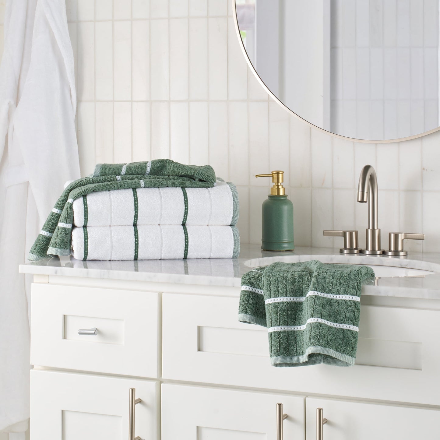 Better Homes & Gardens Soft Cotton Textured 4 Piece Bath Towel Set,Grey Shadow