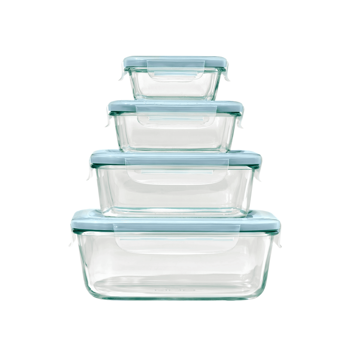 OXO SoftWorks Smart Seal 2 Cup Round Glass Container, Arctic Blue