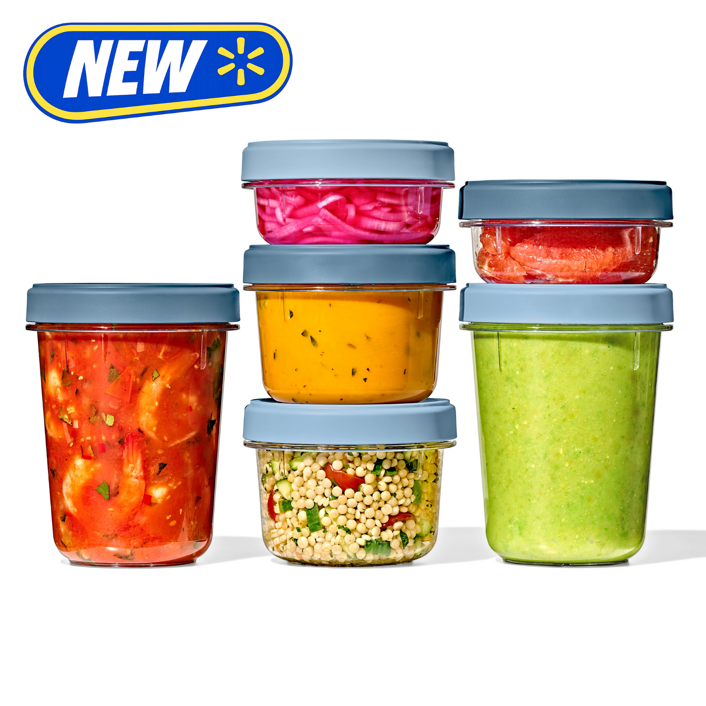 OXO Twist & Stack 12-Piece Lunch Prep Container Set, Ocean Blue