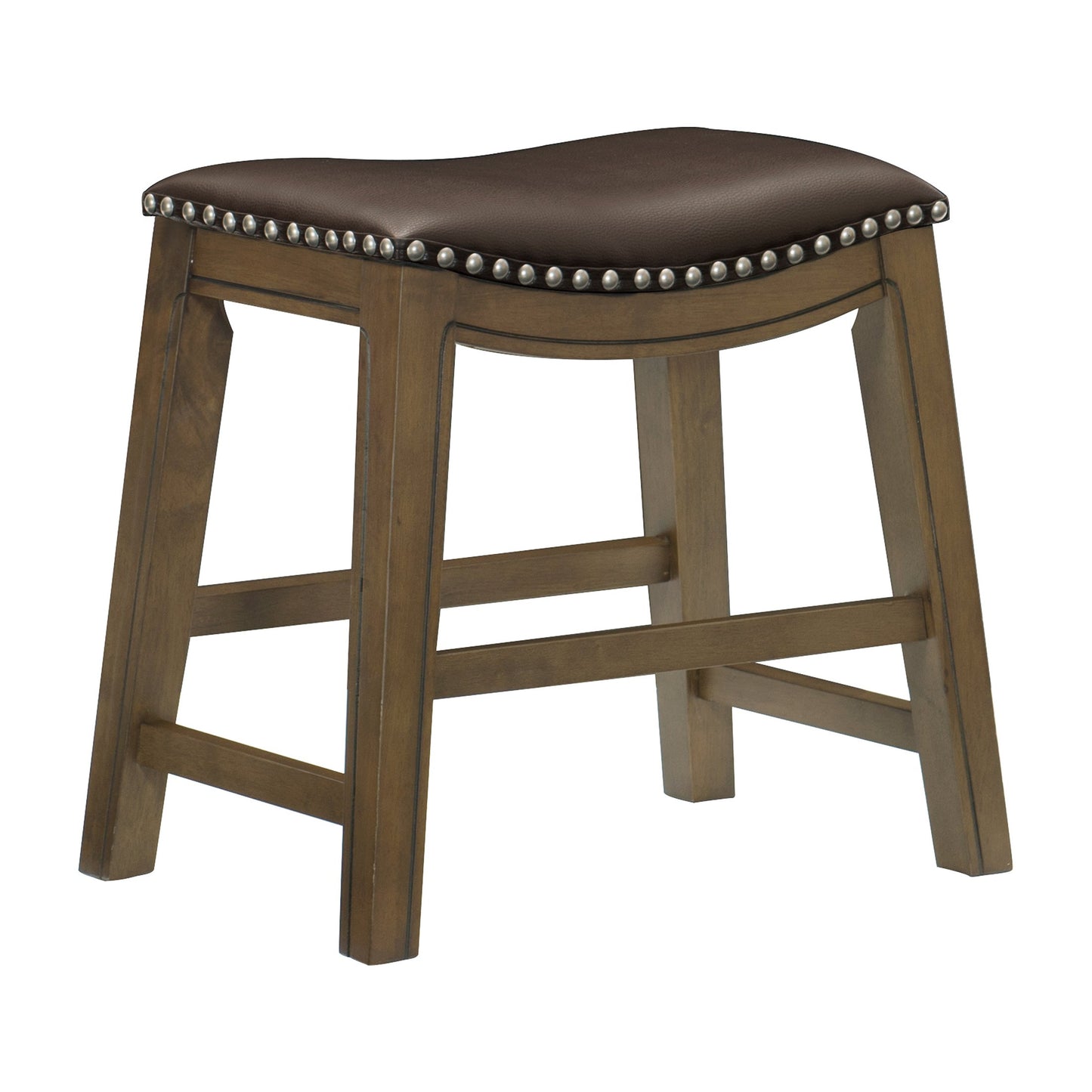 OakvillePark Eustis Saddle Seat Dining Height Stool, Brown