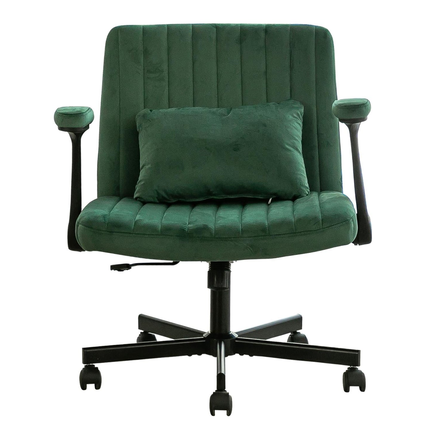 Office Chair, Desk Chair, Ergonomic Chair with Armrests & Wheels, Adjustable Height Swivel & Tilt Cross Back Desk Chair for Home Office Meditation & Creative Work, Green