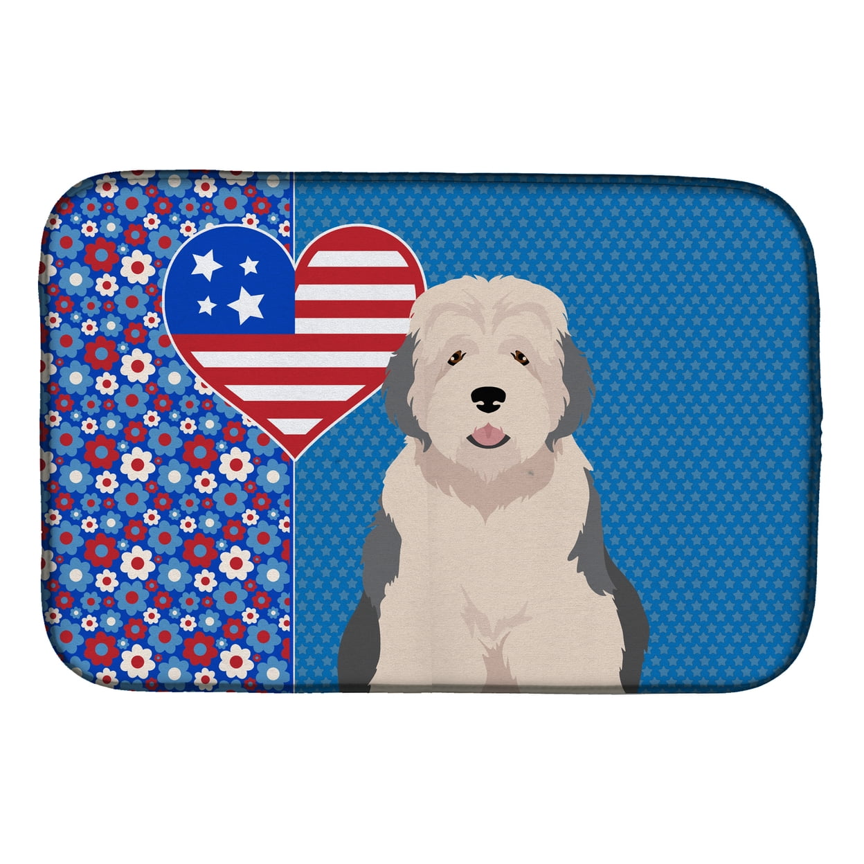 Old English Sheepdog USA American Dish Drying Mat