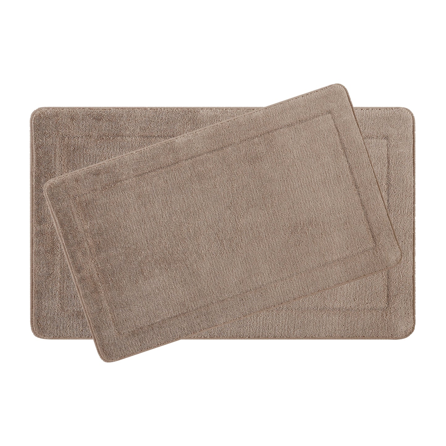 Oliver Brown Solid Print Traditional Bath Rugs, Brown, 17" x 24", 2-Pieces