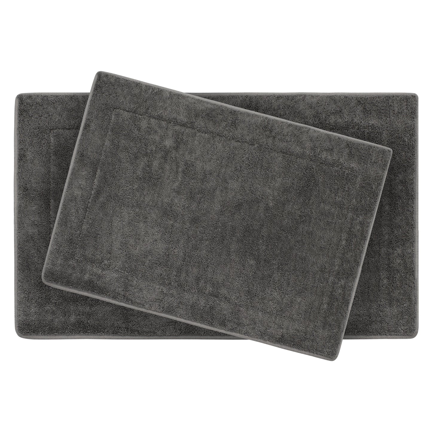 Oliver Brown Solid Print Traditional Bath Rugs, Gray, 17" x 24", 2-Pieces