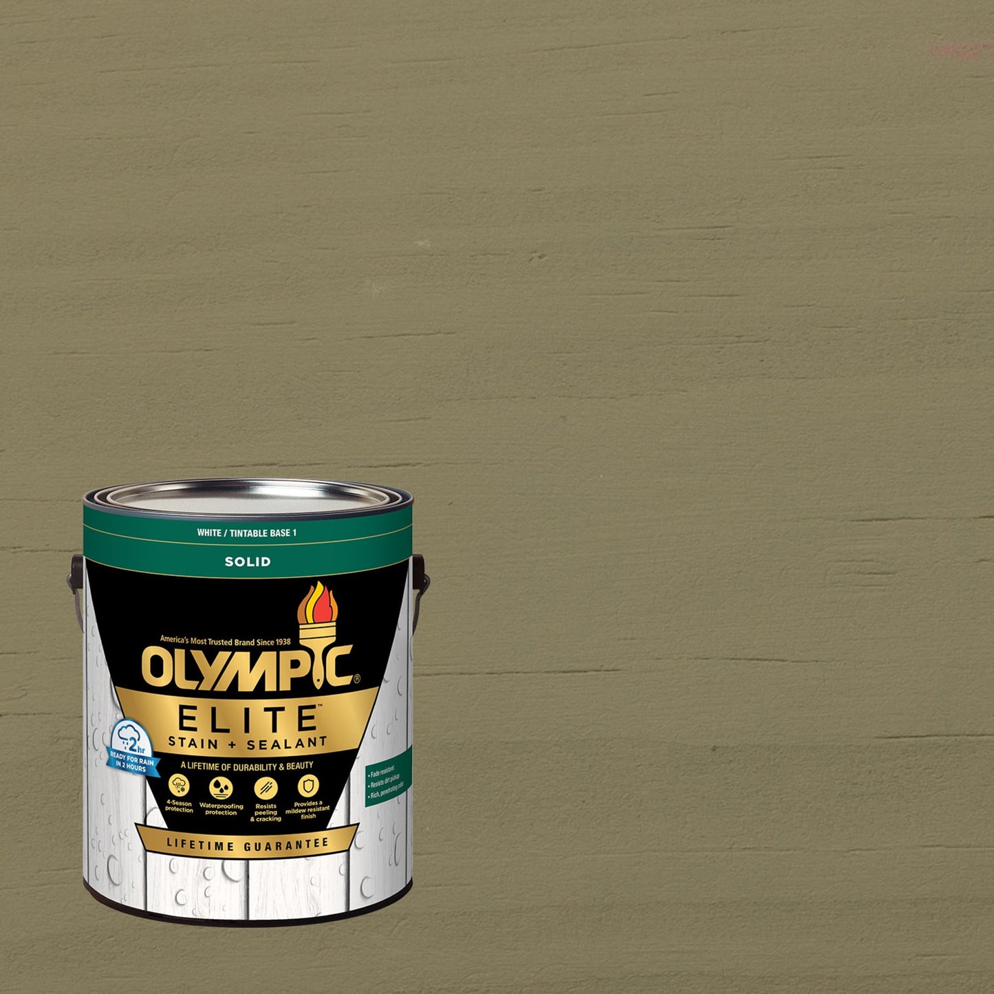 Olympic Elite 1 Gallon SC-1024 Dark Ash Solid Advanced Exterior Stain and Sealer in One