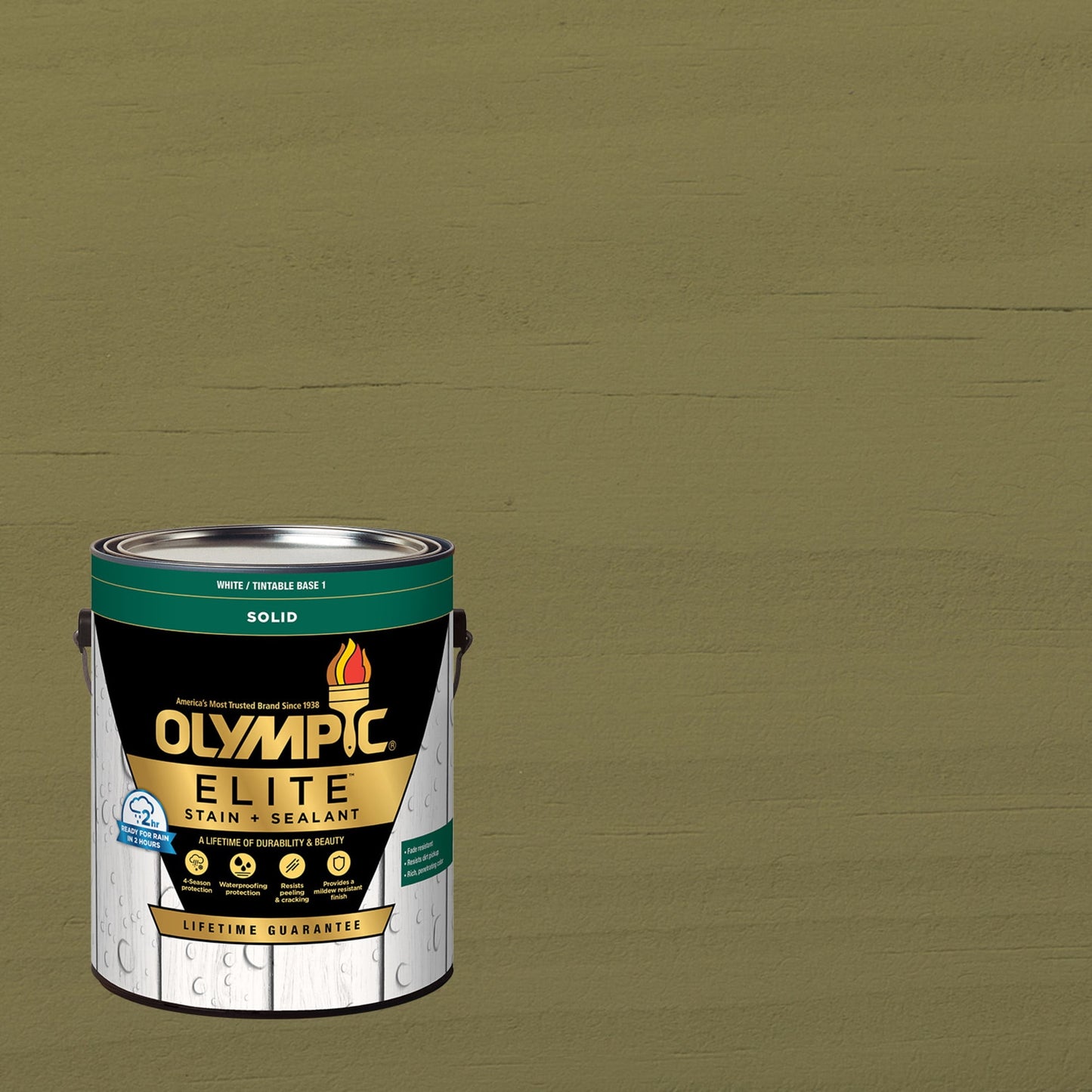 Olympic Elite 1 Gallon SC-1070 Sage Solid Advanced Exterior Stain and Sealer in One