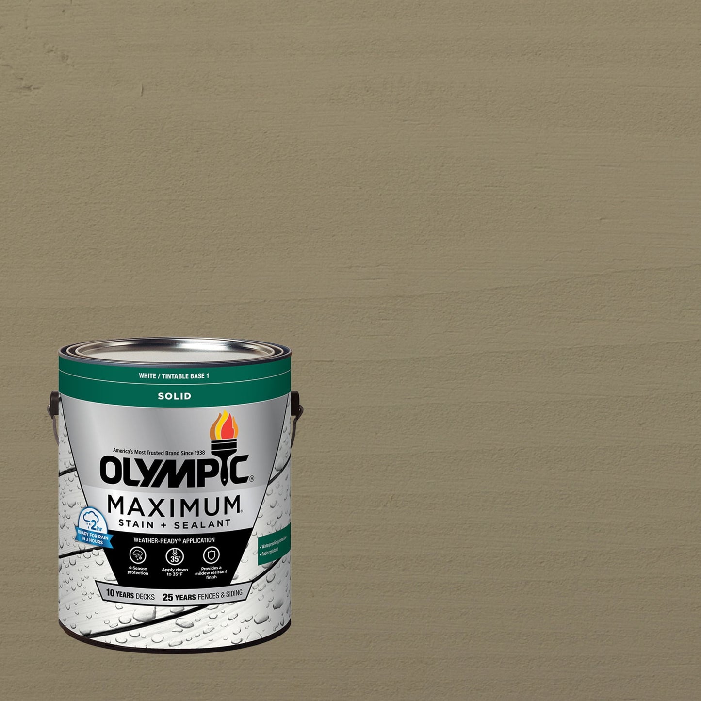 Olympic Maximum 1 Gallon SC-1012 Cape Cod Gray Solid Color Exterior Stain and Sealer in One
