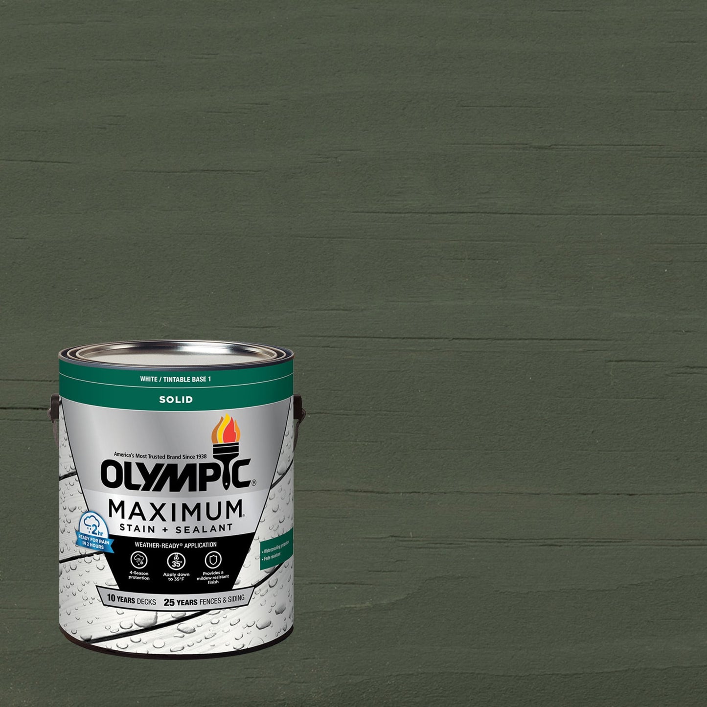 Olympic Maximum 1 Gallon SC-1029 Ebony Gray Solid Color Exterior Stain and Sealer in One