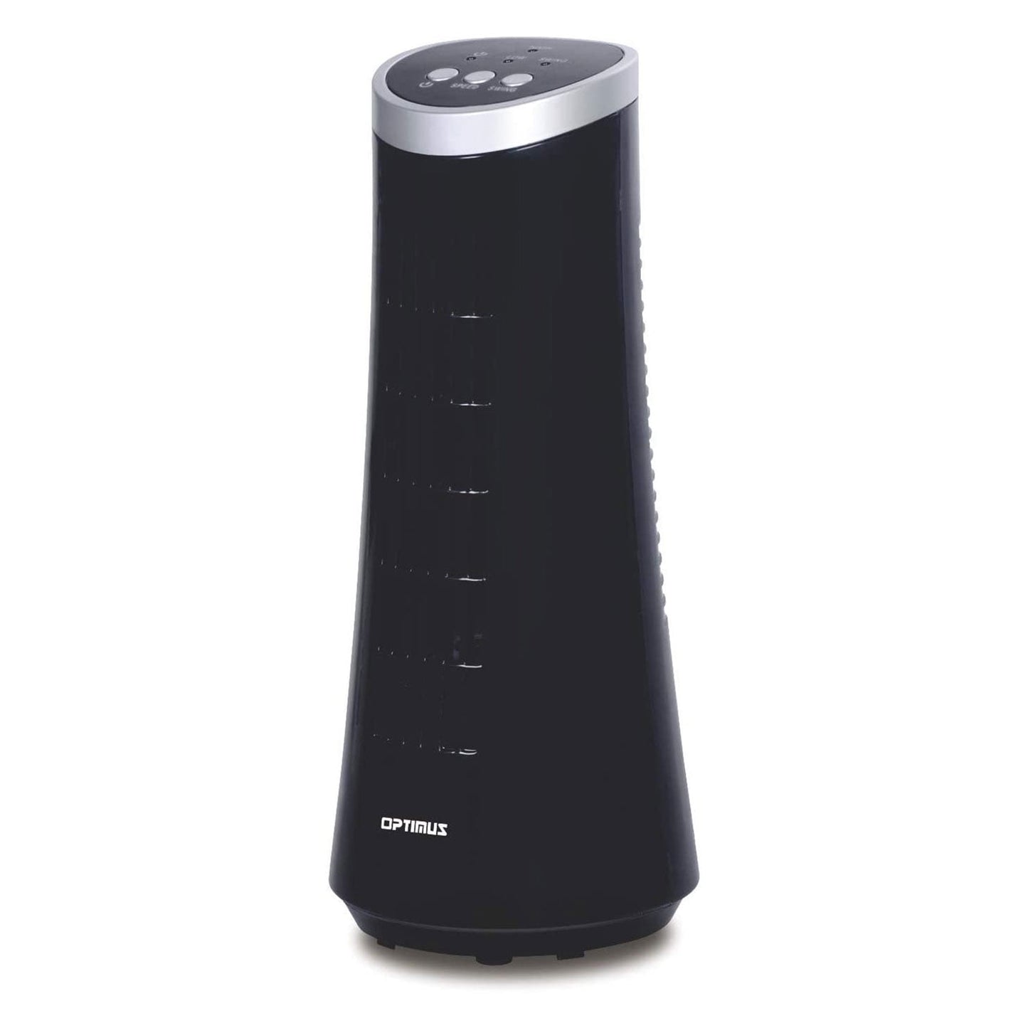 Optimus Indoor 12 Inch Desk 2 Speed Personal Oscillating Tower Fan, Black