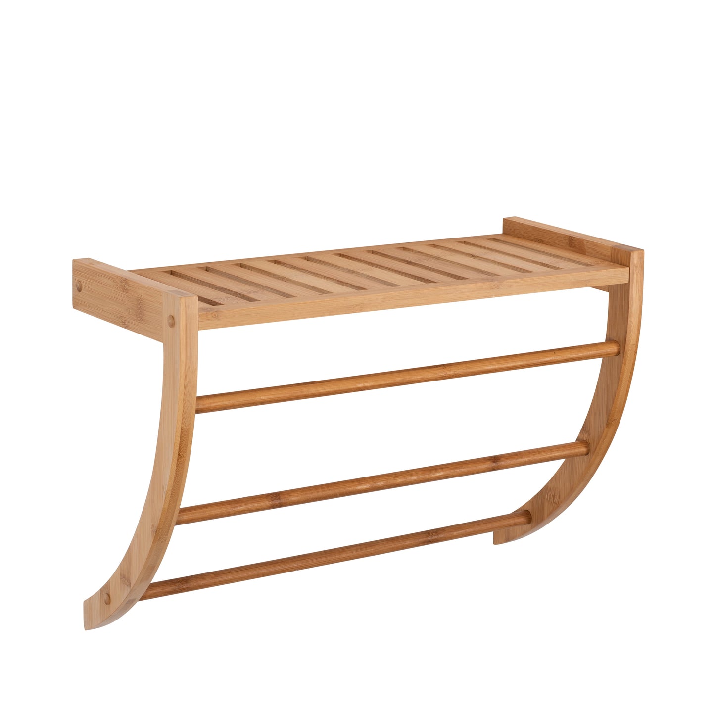 Organize It All Bamboo Wall Mount Storage Shelf and Towel Rack