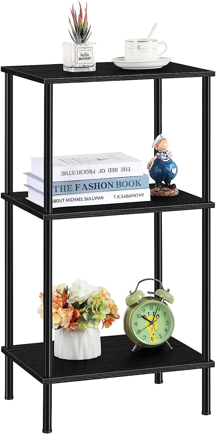 Oumilen Modern Lightweight Wood End Table, Black