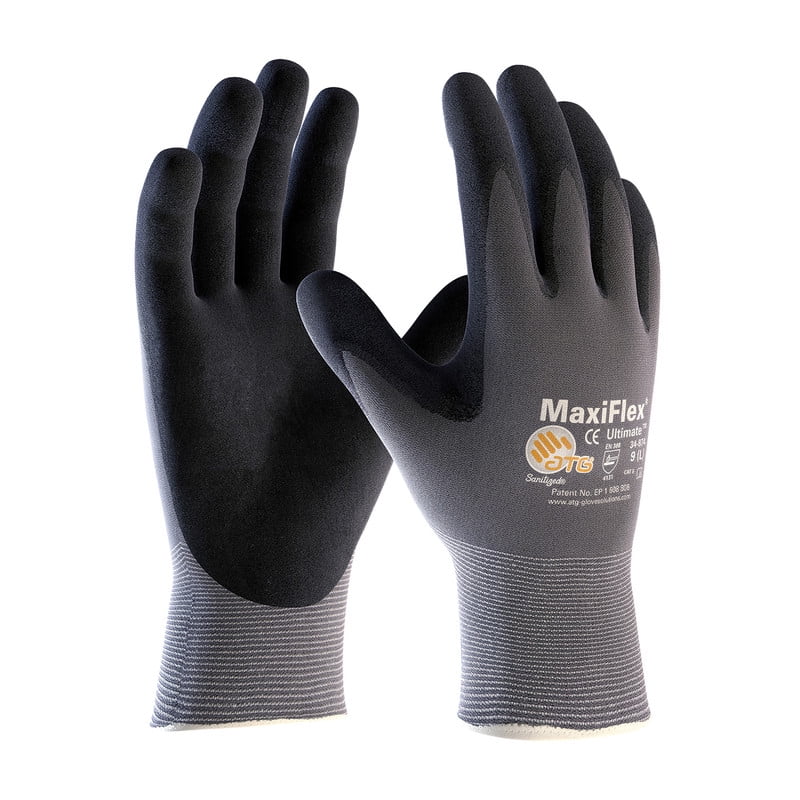 MaxiFlex Seamless Knit Nylon/Elastane 34-874/XXS Glove with Nitrile Coated MicroFoam Grip on Palm & Fingers - Touchscreen Compatible, XXS