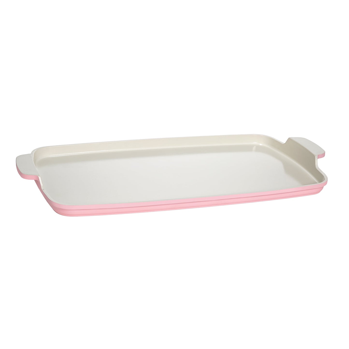 Paris Hilton Double Burner Griddle Pan for Stovetop, 17.8" x 10.5", Clean Ceramicâ„¢ Nonstick Coating, Pink