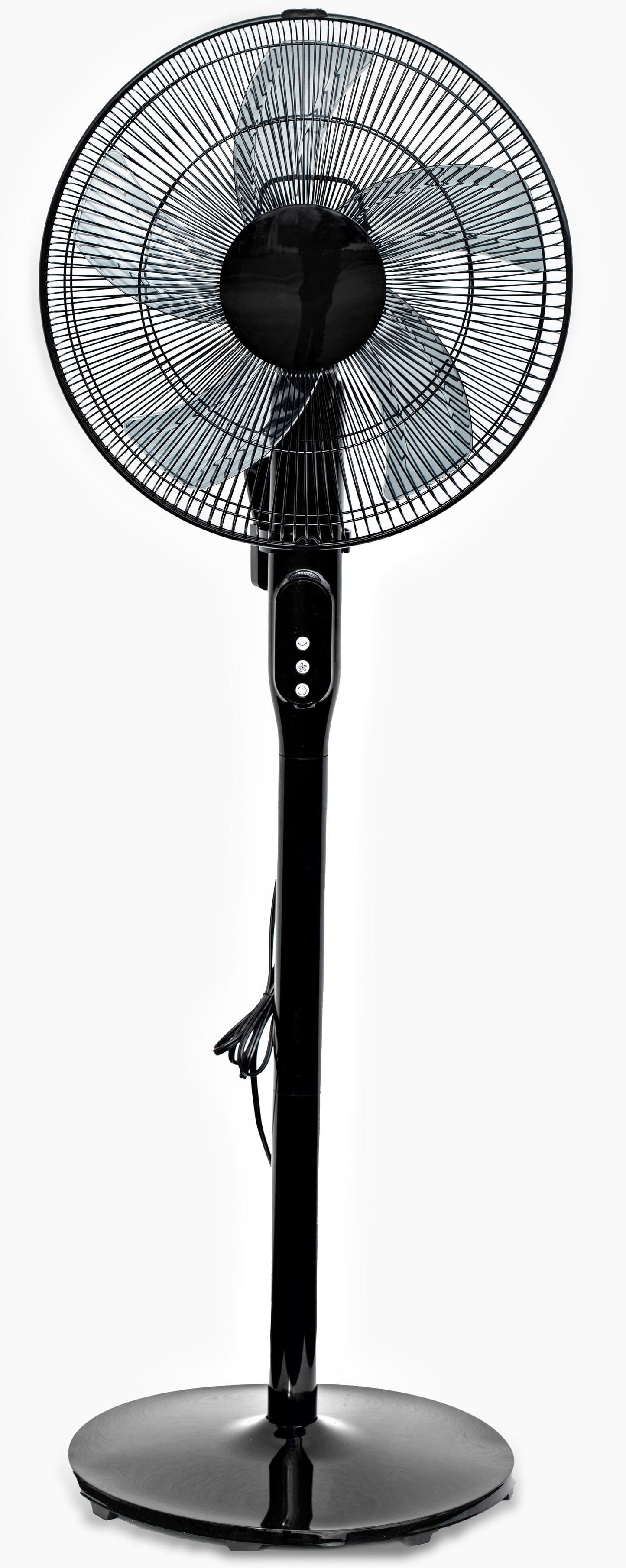 Pelonis 16" 12-Speed Adjustable Height Quiet Pedestal Fan with Digital Display & Remote Control, PSPF18AR40B, New, Black