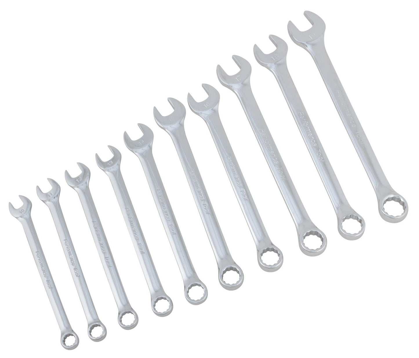Performance Tool W30002 10pc Metric Polish Wrench Set Sizes: 10 11 12 13 14 15 16 17 18 and 19mm