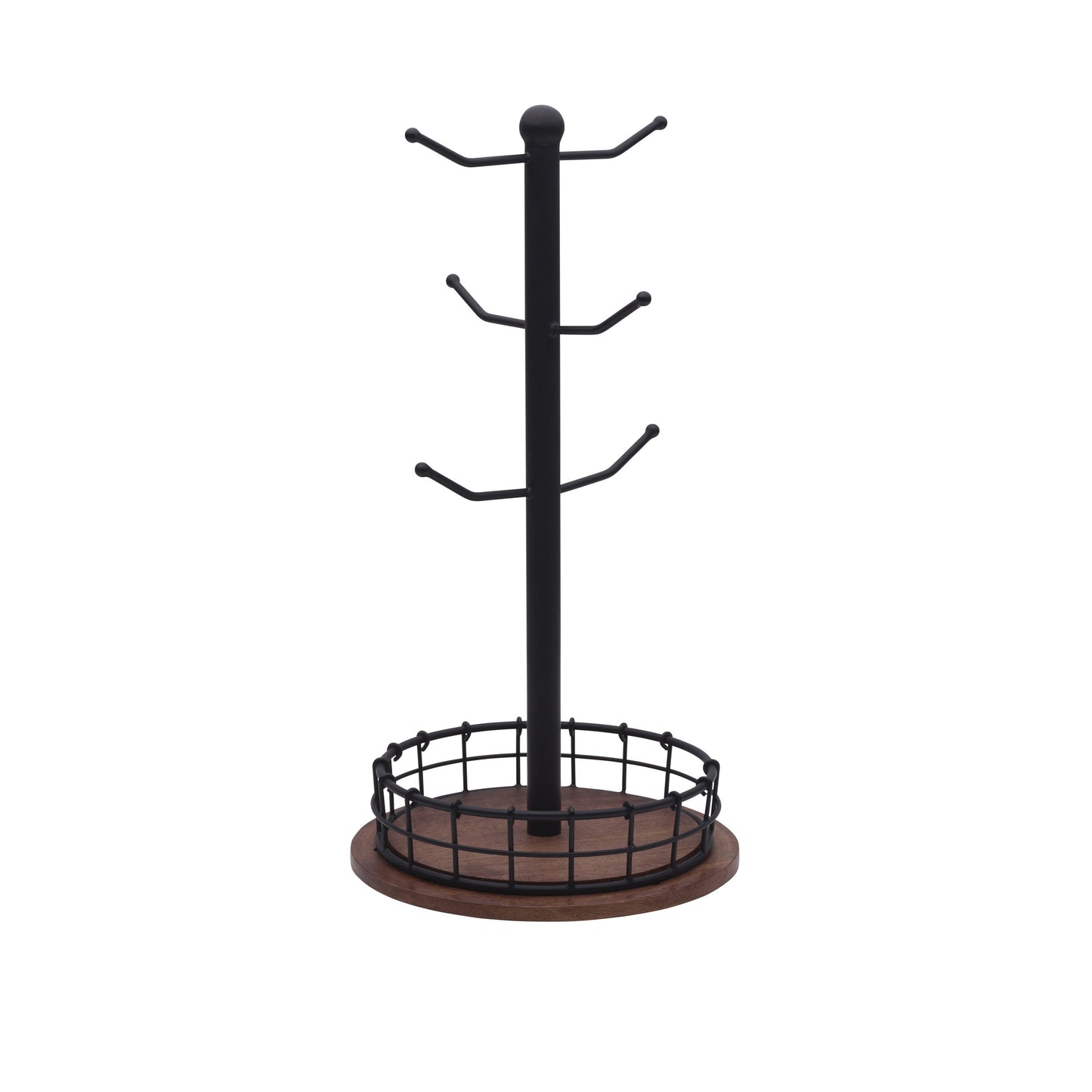 Pfaltzgraff Anvil Metal Wire Cage Mug Tree Holder, Black #5297386