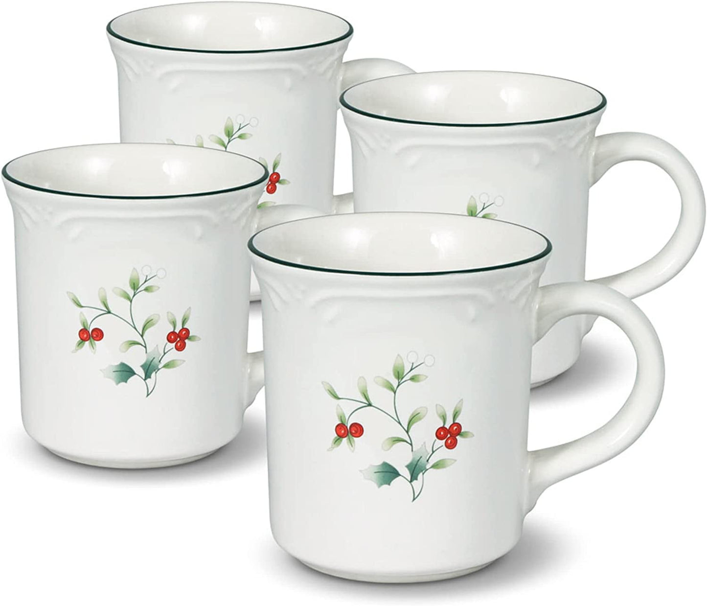 Pfaltzgraff Winterberry Stoneware 12 oz Coffee Mug, Set of 4