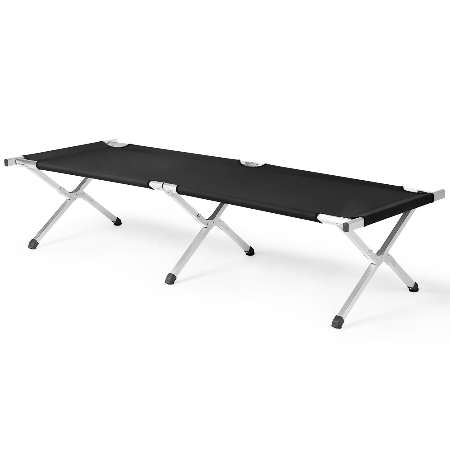 Portable Folding Camping Cot, Premium Aluminum Tube Oxford Fabric Cot, Lightweight Space Saving Cot with Carrying Bag, Black Camping Cot for Outdoor Camping Activities