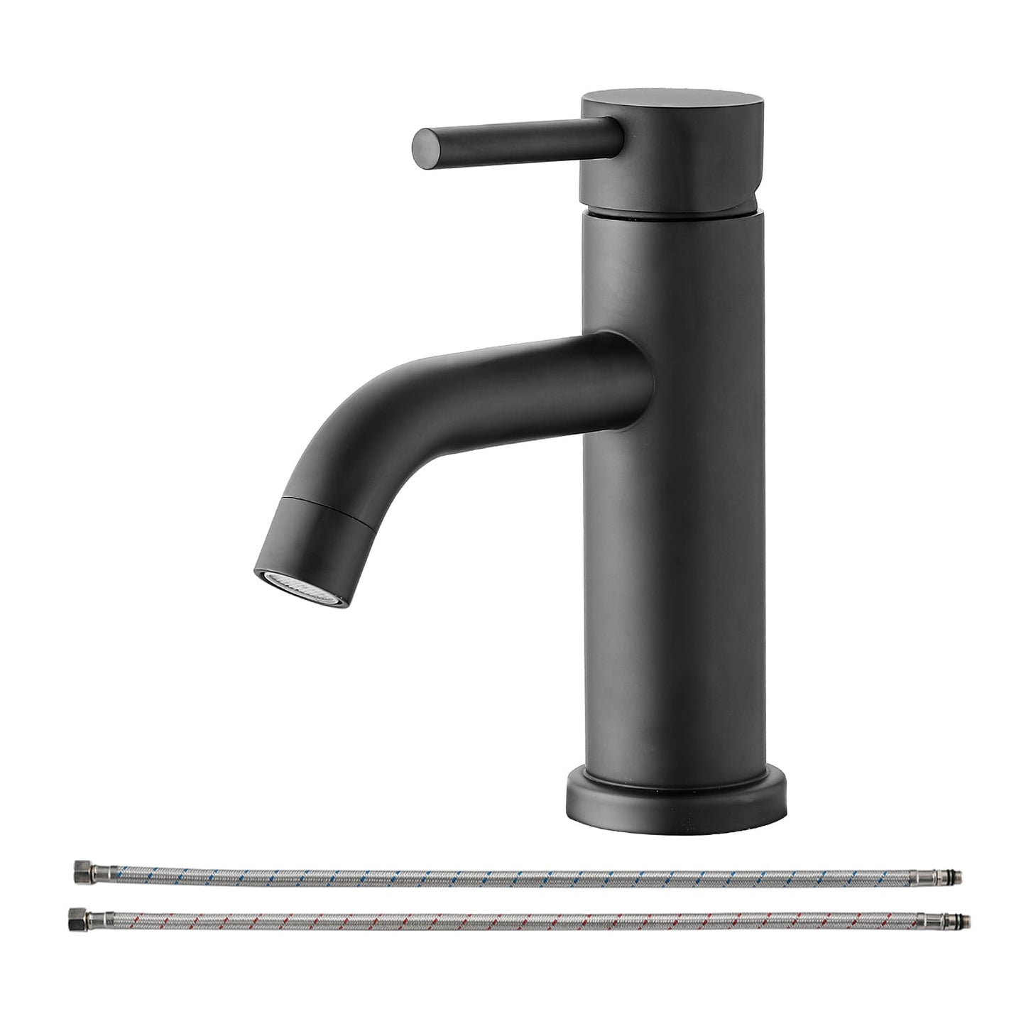 Premium Modern Bathroom Faucet,Single-hole vanity mount design,Streamlined contemporary styling,Ideal for modern bathroom vanities and sinks,Easy installation,Matt Black